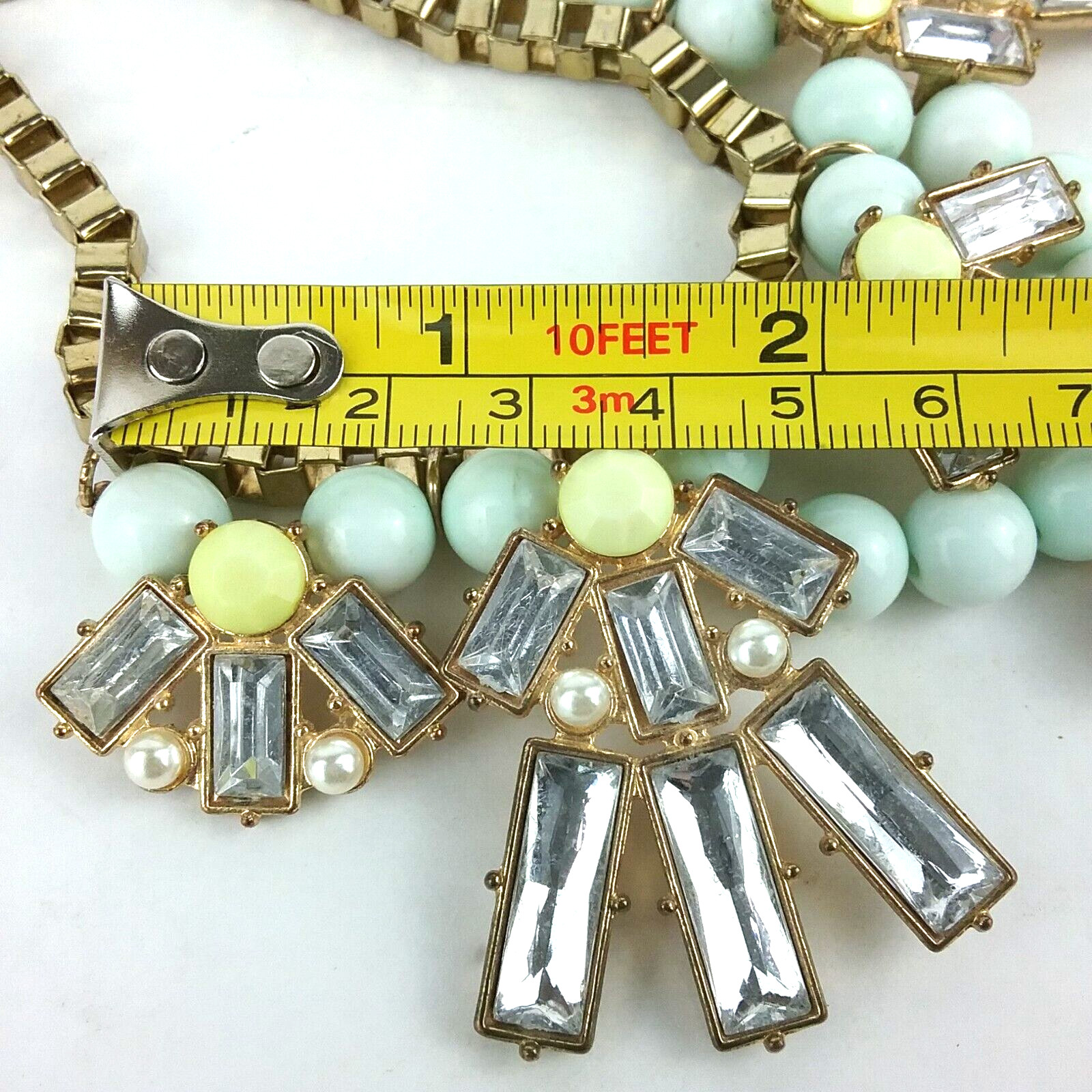Chunky Statement Necklace Large Crystal Pastel Mu… - image 9