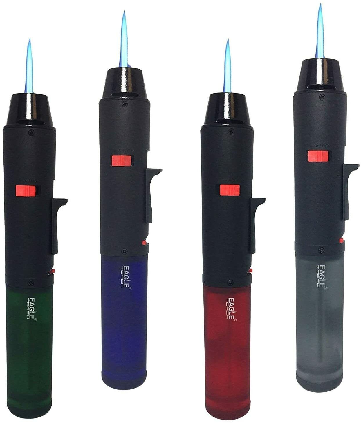Pack of 2 Jet Torch Jumbo Gun Pen Torch Lighter Butane Assorted Color 