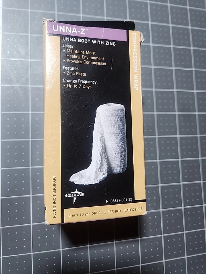Medline Unna-Z Zinc Paste Bandage 4"x10 yds Compression Wrap Wound Care - Image 2 of 4