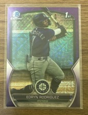2023 Bowman Chrome 1st Purple Mojo Refractor Edryn Rodriguez #/299 Mariners