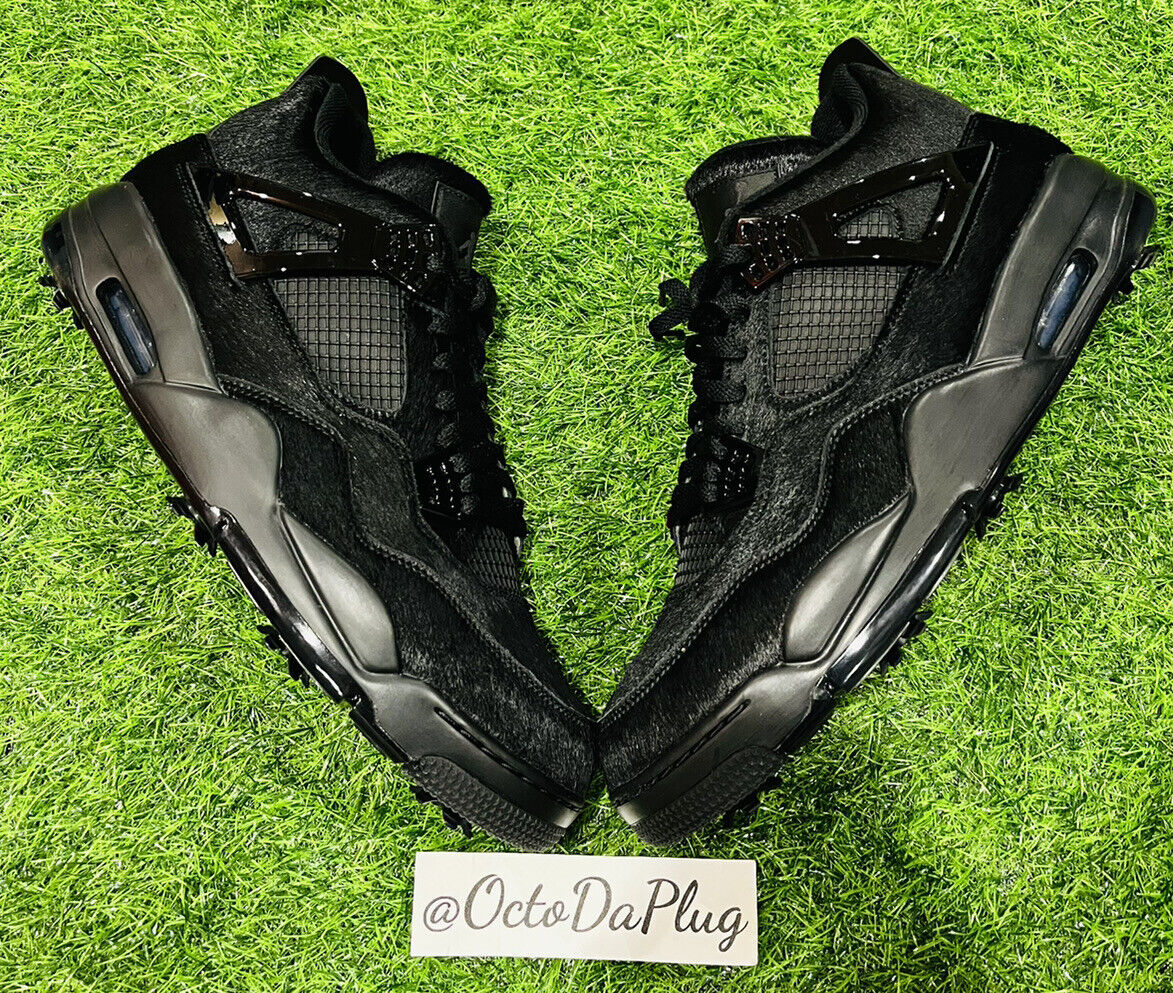 Nike Air Jordan 4 Retro Black Cat Golf Mens Multi Size Shoes Nike Air Jordan 4 Retro Black Cat Golf Mens Multi Size Shoes