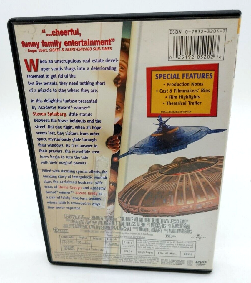 Batteries Not Included DVD 1987 Family Sci Fi Widescreen Jessica Tandy