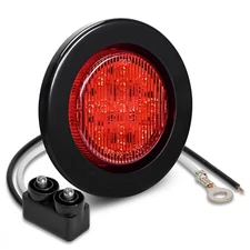 2.5 Inch DOT Round Red LED Trailer Side Marker Lights with Grommet for Truck
