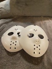 Two Jason Voorhees Friday the 13th Scary Halloween Hockey Mask White Cosplay NWT