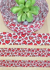 5/8, 7/8  1.5" 1 YD Valentine's Day Grosgrain Ribbon Valentine Hearts
