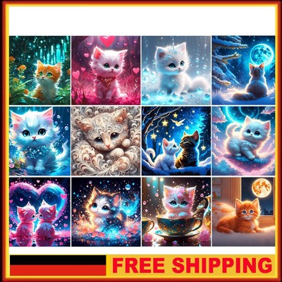 5D DIY Full Round Drill Diamond Painting Cat Kit Heimdekoration Kunsthandwerk