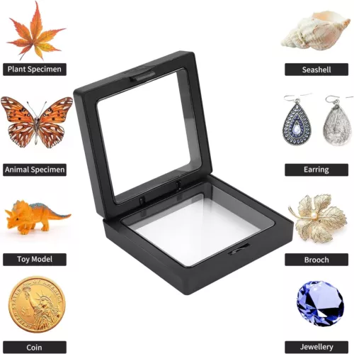 20 Stck. 3D Schwimmende Münze Vitrine Box Rahmen Ständer Halter für Schmuck Proben - Bild 7 von 9