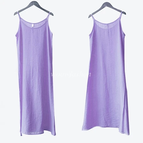 New Women Under Slip Dress Cotton Silk Camisole Full Slip Dress Loose Petticoat - Picture 17 of 33