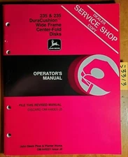 John Deere 235 & 235 DuraCushion Wide Frame Center-Fold Disk Operator Manual '84