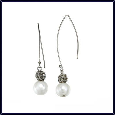 NWT Simply Vera Vera Wang Pearl Drop Nickel Safe Threader Fashion Earrings 