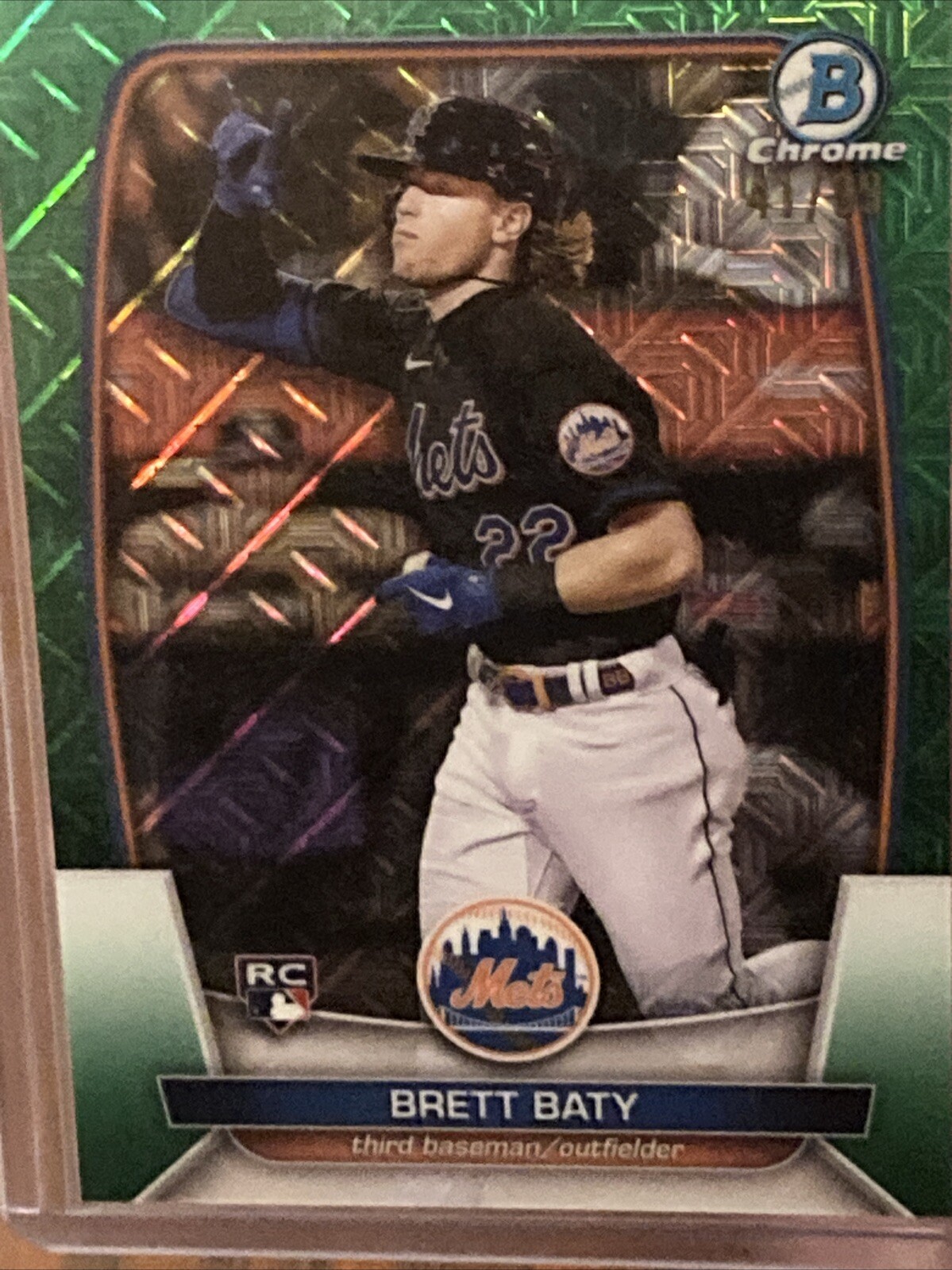 2023 Bowman Chrome Mega Box Green Refractors #80 Brett Baty RC /99
