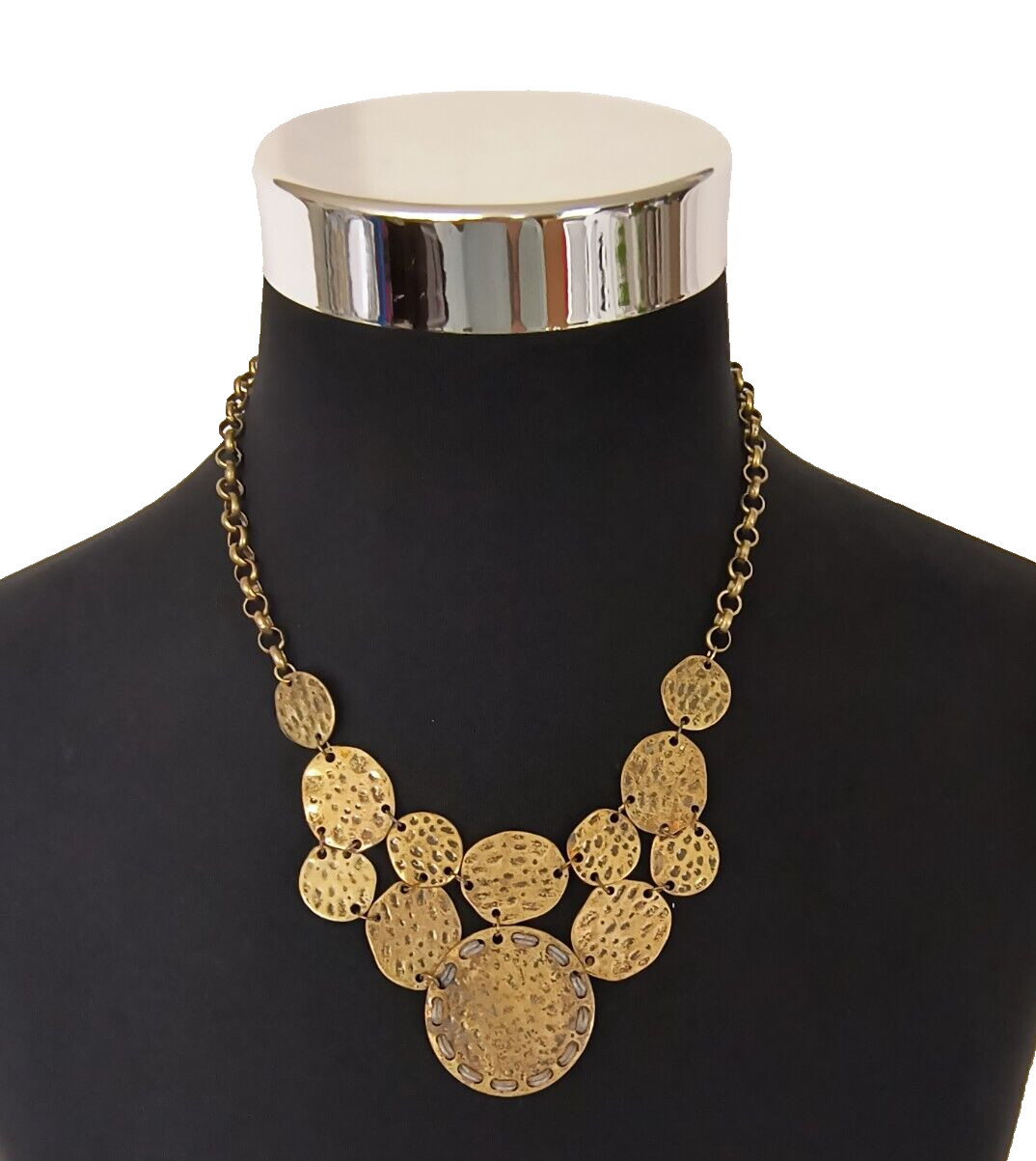 Ruby Rd. Women's Statement Necklace Hammered Dark… - image 14