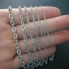 Stainless Steel Silver Oval Chain DIY Jewelry Making In Bulk