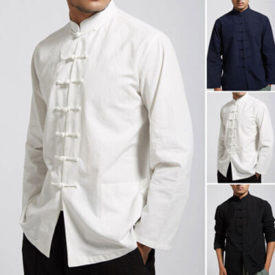 Men Chinese Traditional Kung Fu Tai Chi Coat Tang Suit Uniform Jacket Clothing C
