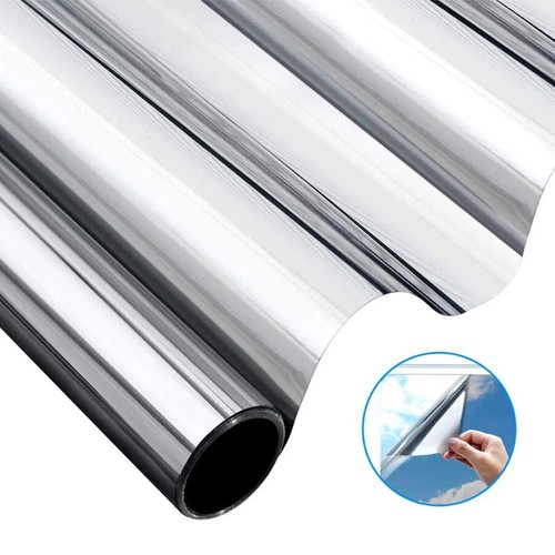 20"x10FT Uncut Roll Window Glass Mirror Silver Chrome Tint Film Self-Adhesive - Picture 4 of 14