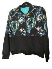 Skechers Go Walk Wear Reversible Bomber Jacket Size M Palm Breeze Black Blue
