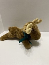 Vintage 1978 R Dakin Brown Plush Laying Down Moose Stuffed Animal 12"
