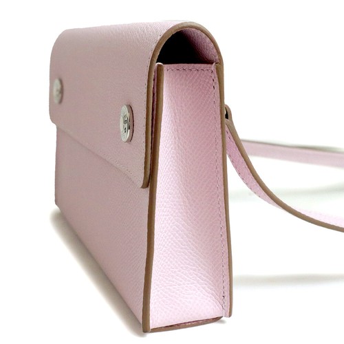 HERMES Hermes Snap To Go Wallet Shoulder Bag Epsom calfskin, Mauve Pale - Picture 6 of 11