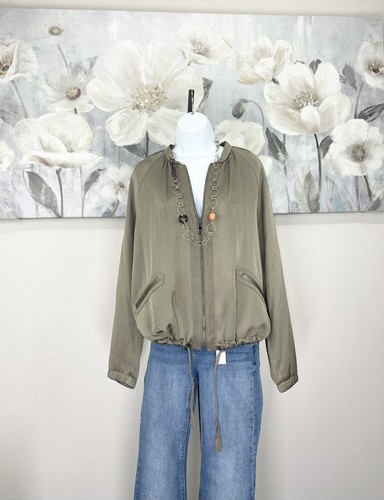 Banana Republic Women's Lightweight Bomber Jacket Green SZ L NEW 100% Authentic - Picture 19 of 19