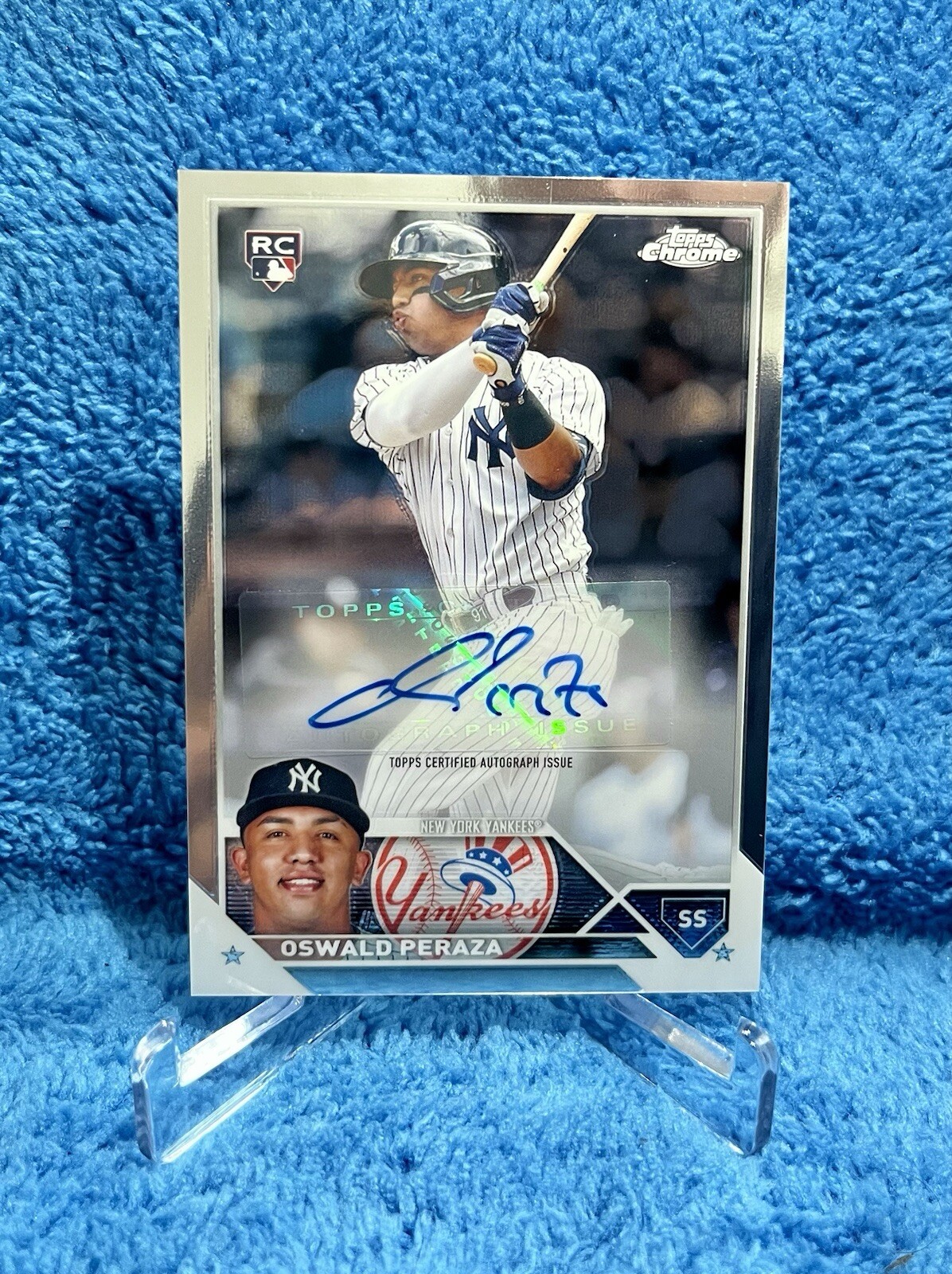 2023 Topps Chrome Update Series - Autographs Oswald Peraza #AC-OP (AU, RC)