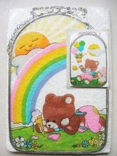 Suncatchers with Metal Frame  Hanging Chain, Set of 2 w/Teddy Bear Design