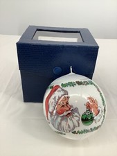 Vintage Santa Satin Christmas Ornament Round Merry Christmas Ball