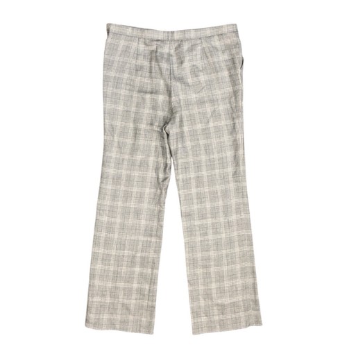 Pantalone GIORGIO ARMANI Glen a quadri taglia 42 US 6 grigio lana seta lino Made in Italy - Foto 2 di 9