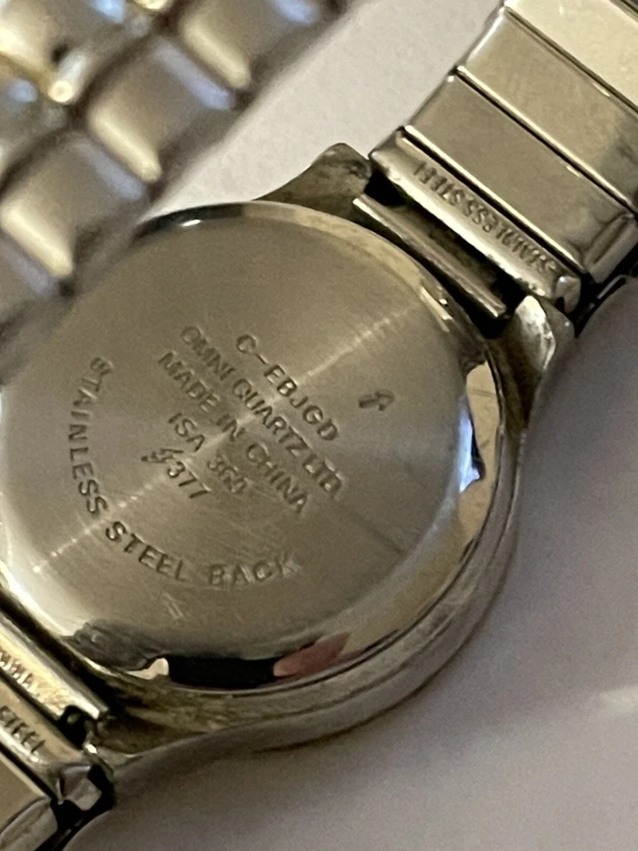 ВИНТАЖНЫЙ SERGIO VALENTE ЖЕНЩИНЫ ПОДЛИННЫЙ БРИЛЛИАНТ ЧАСЫ ЧЕРНЫЙ НАЗАД / СЕРЕБРИСТЫЙ ТОН ИЗЯЩНЫЙ - Изображение 4 из 4