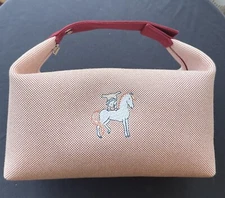 New Hermes Bride A Brac Toiletry Cabriole Cotton GM Baby Horse Red Terracotta