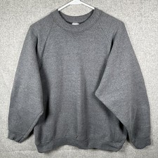 Vintage Fruit of the Loom XL Sweatshirt Gray Blank Cotton Blend Pullover Crew