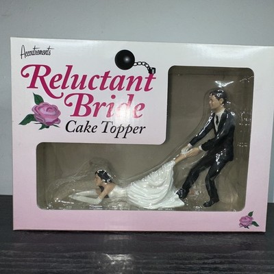Reluctant Bride Wedding Cake Topper Funny Joke Hens Bucks Party - New Old Stock