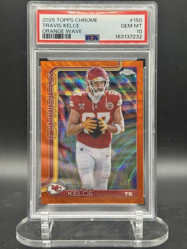 2025 Topps Chrome Travis Kelce Orange Refractor /25 Chiefs PSA 10 (POP 1 ‼️)