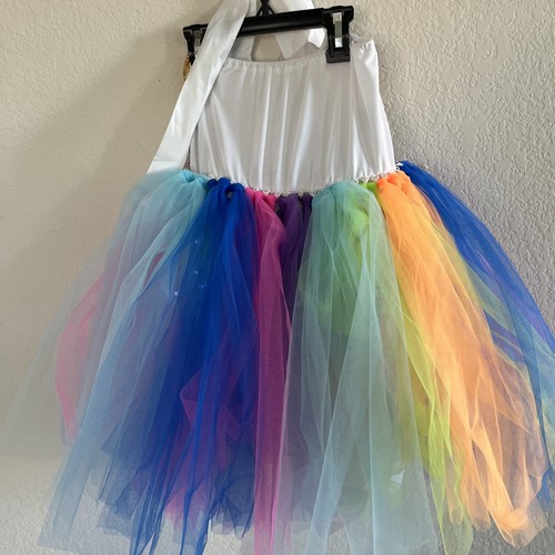 Unicorn Glitter Tutu Dress Sz 8 Rainbow Sparkle Tulle Dress With Light Up Skirt - Picture 7 of 15
