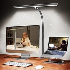 Eye-Caring Desk Light with Stepless Dimming, LED Desk Lamp for Office Home