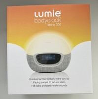 Lumie Bodyclock Shine 300 Wake-Up Light Alarm Clock with Radio 15 Sounds White