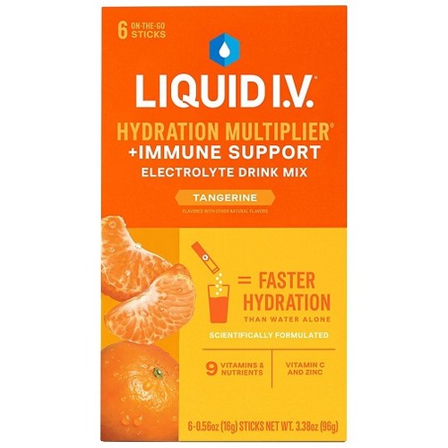 Liquid I.V. Hydration Multiplier Immune Support Drink Mix Tangerine 2 Pack - Picture 2 of 2