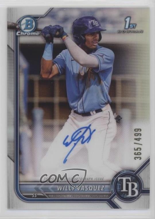 2022 Bowman Chrome Prospect Refractor 365/499 Willy Vasquez #CPA-WVZ Auto 04tw