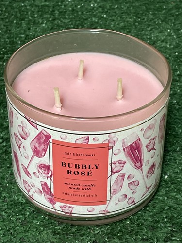 Bath & Body Works 3 stoppino candela profumata rosa frizzante 14,5 oz oli essenziali - Foto 3 di 6