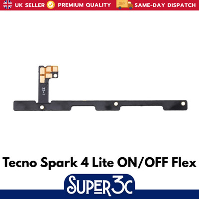 Für Tecno Spark 4 Lite Ersatz EIN/AUS Netz Lautstärketaste Flexkabel - UK