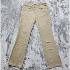 Vintage Y2K Dickies Pants Womens 9 Junior Tan Khaki Flare Leg Mid Rise Stretch
