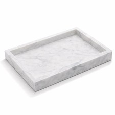 Natural White Marble Tray for Bathroom  Kitchen  Vanity  Desktop, Stone Or