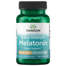 Swanson Extra Strength Melatonin - 100 Drug Free 5 mg 60 Caps