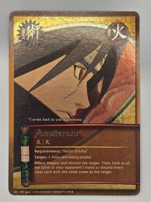 Amaterasu #178 Super Rare Gold Foil Naruto CCG LP Itachi Uchiha Jutsu
