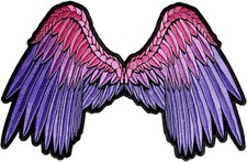 Small Beautiful Angel Wings Pink Biker Patch - 5x3 Inch  BUY 2 GET 1 FREE 