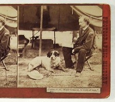 M B BRADY Union Gen'l GEORGE CUSTER w/DOG STEREOVIEW & GRAVESITE STEREOVIEW Pair