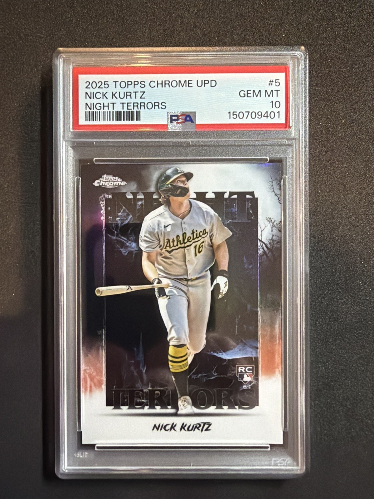 2025 Topps Chrome Update Series - Night Terrors Nick Kurtz #NT-5 (RC) PSA 10