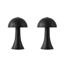 2 Pack Cordless Black Table Lamp, Portable LED Desk Lamps, 1800mAh Battery Op...