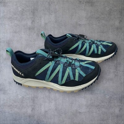 Merrell Navy Blue/Green Wildwood Aerosport Water Trail Hiking Shoes Mens 8.5