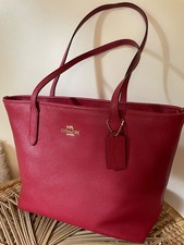 Coach Crossgrain Zip Top Tote 83857 Red with ...
