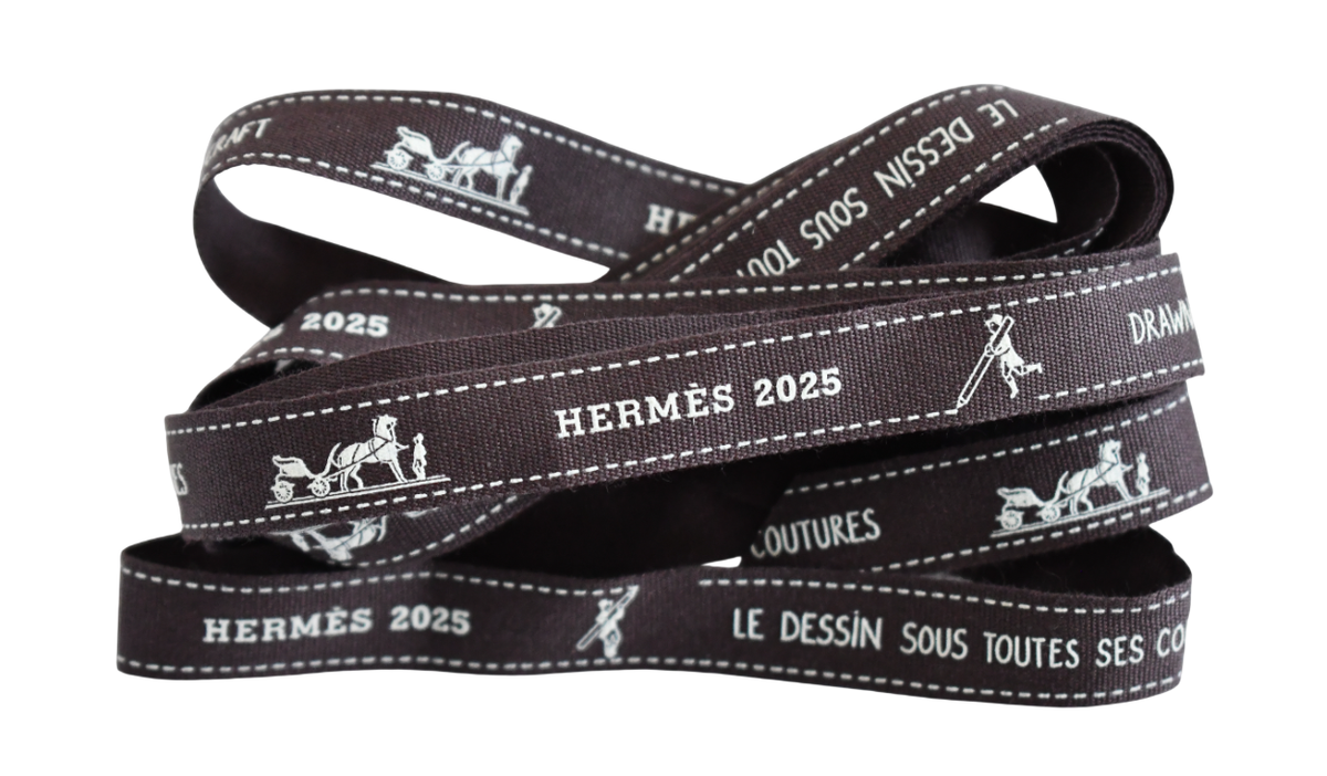 HERMES エルメス リボン 71本 Authentic HERMES Paris 2025 Brown PACKAGING RIBBON for gift